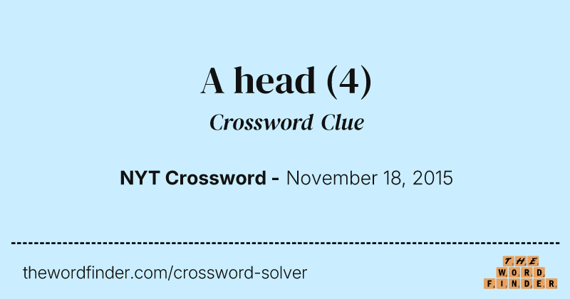 A head crossword clue image