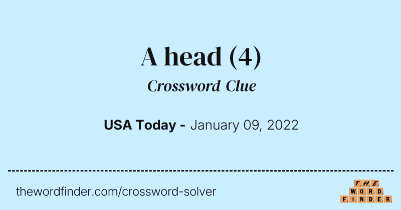 A head crossword clue image