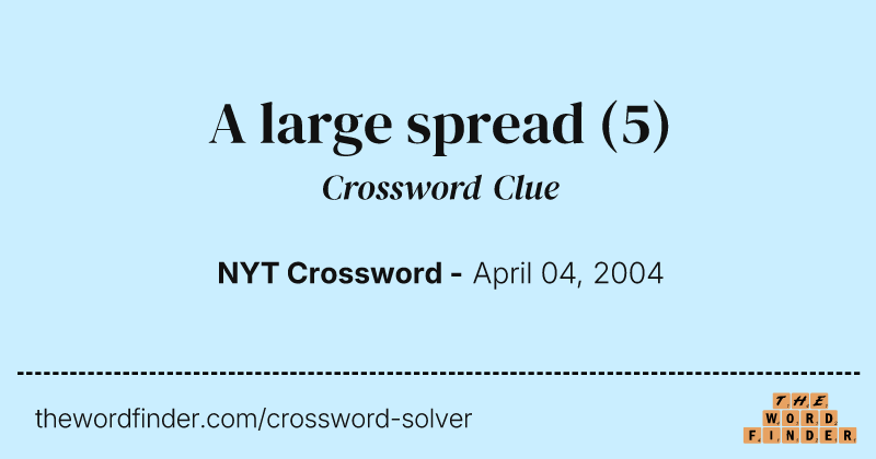 A large spread crossword clue image