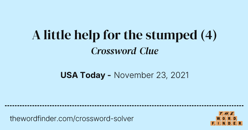 A little help for the stumped crossword clue image
