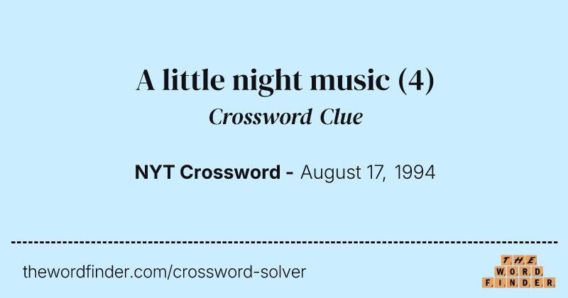 A little night music crossword clue image
