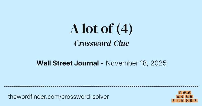 A lot of crossword clue image