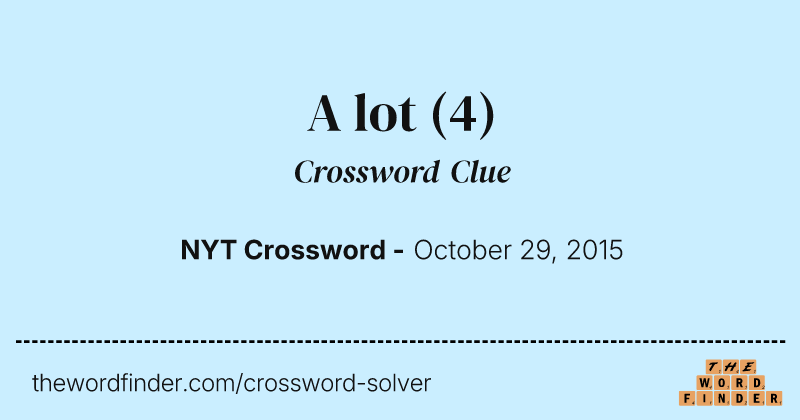A lot crossword clue image