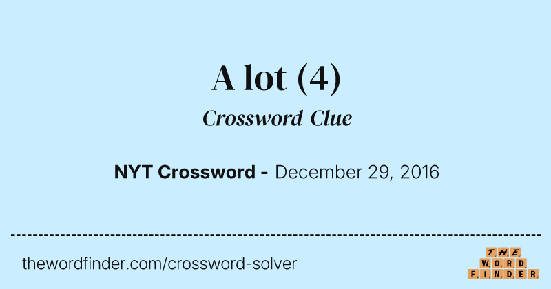 A lot crossword clue image
