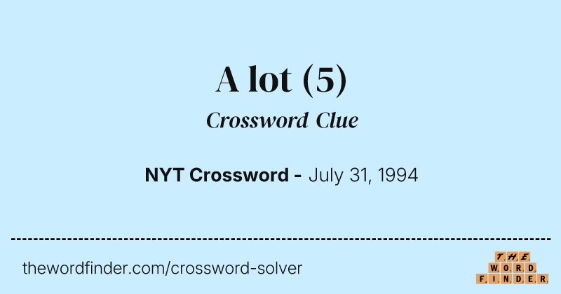A lot crossword clue image