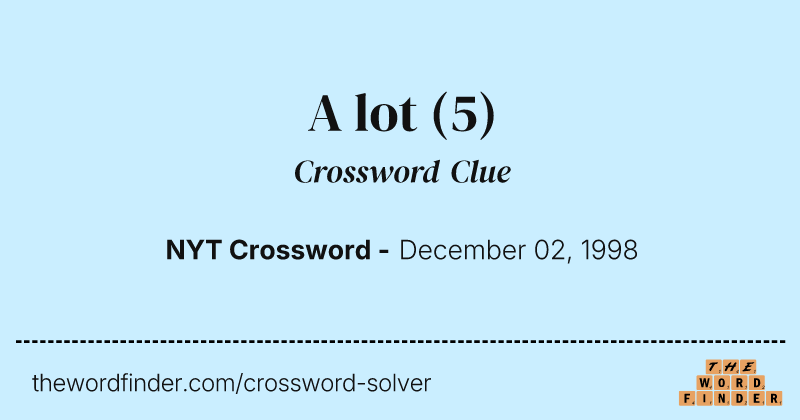 A lot crossword clue image