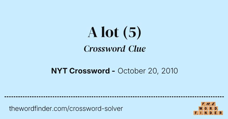 A lot crossword clue image