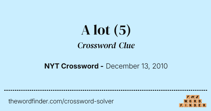 A lot crossword clue image