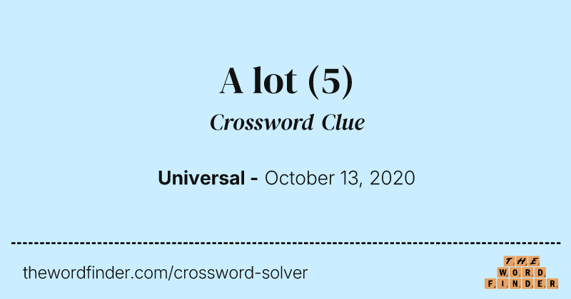 A lot crossword clue image