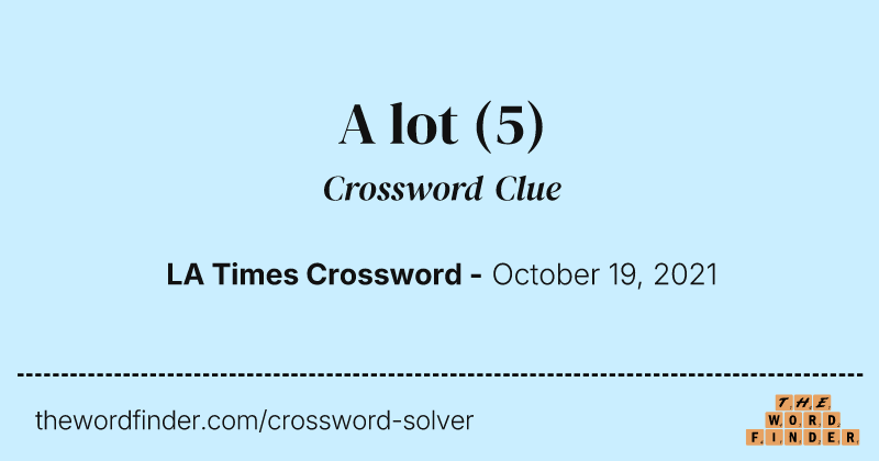 A lot crossword clue image