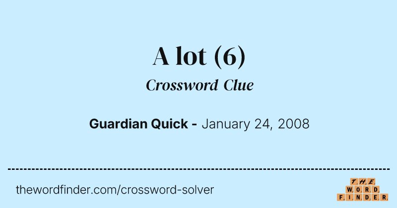 A lot crossword clue image
