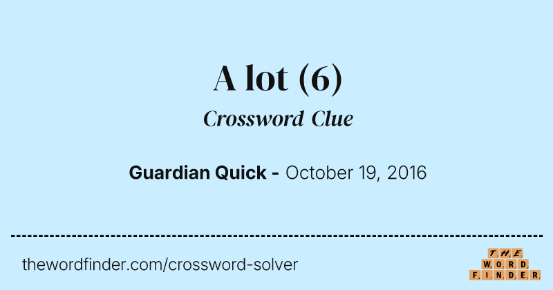A lot crossword clue image