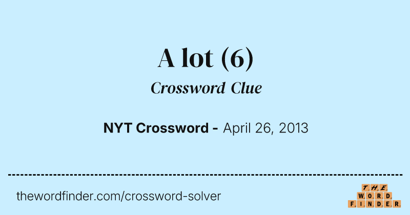 A lot crossword clue image