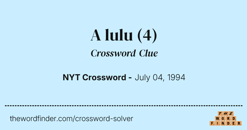 A lulu crossword clue image