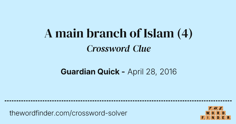 A main branch of Islam crossword clue image