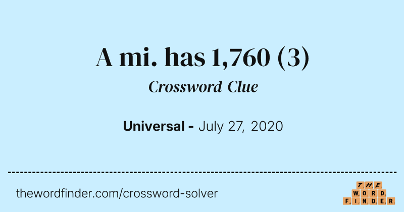 A mi. has 1,760 crossword clue image