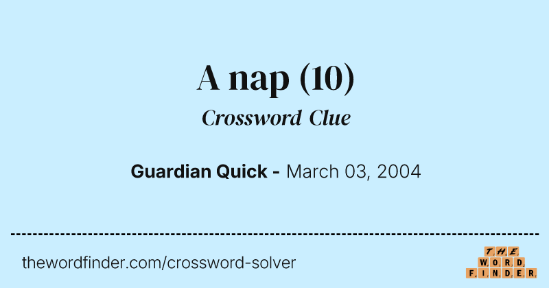 A nap crossword clue image