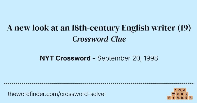 A new look at an 18th-century English writer crossword clue image