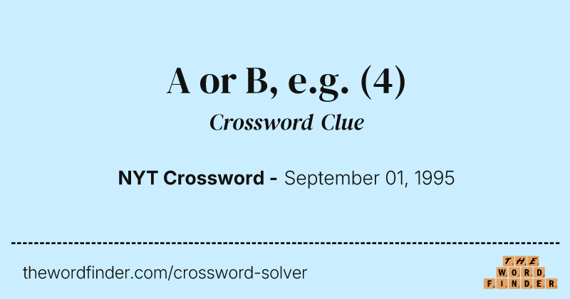 A or B, e.g. crossword clue image