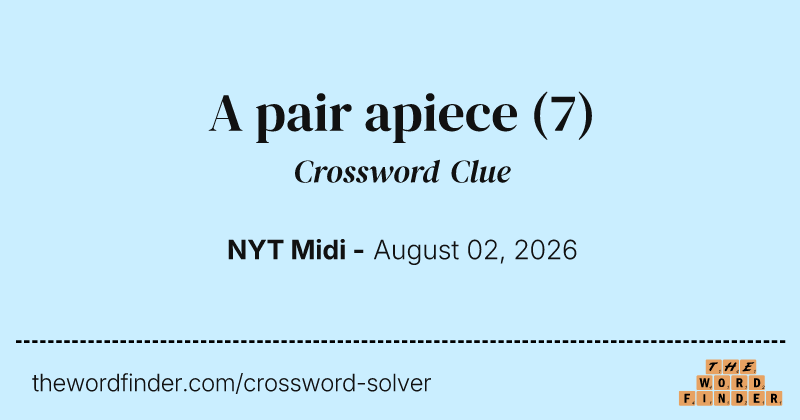 A pair apiece crossword clue image