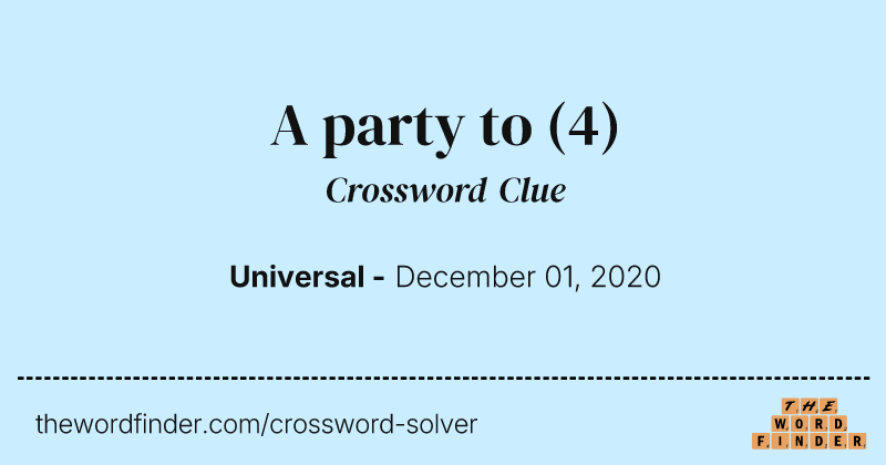 A party to crossword clue image