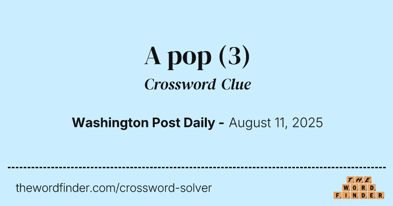 A pop crossword clue image