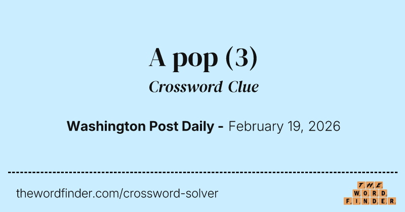 A pop crossword clue image
