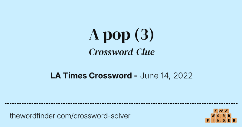 A pop crossword clue image