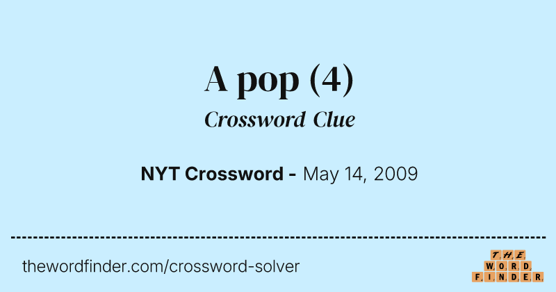 A pop crossword clue image