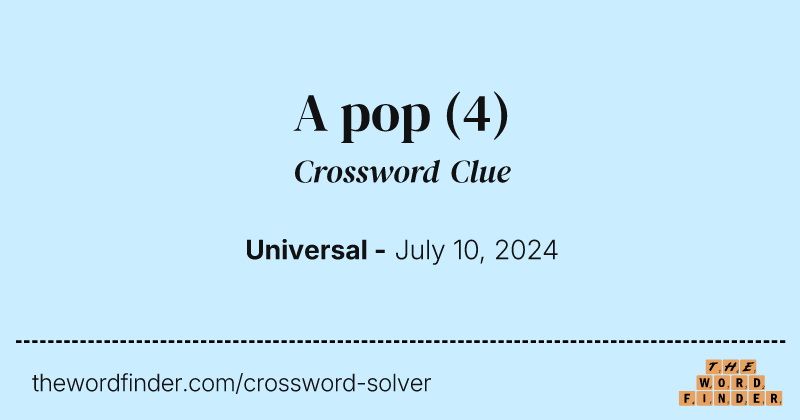 A pop crossword clue image