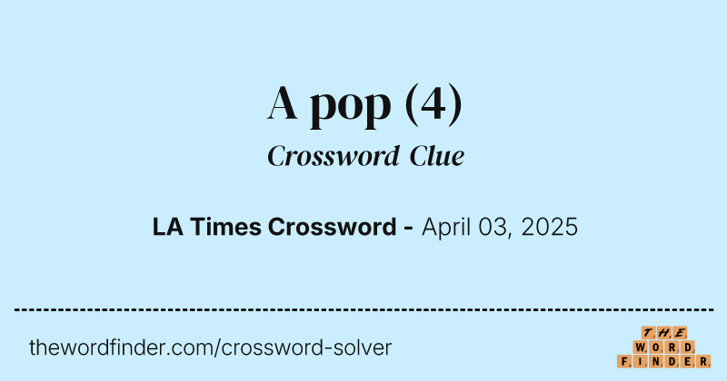 A pop crossword clue image
