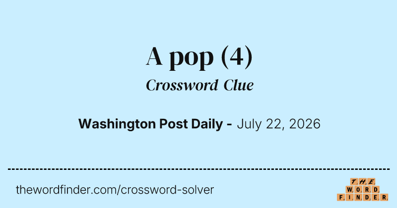 A pop crossword clue image