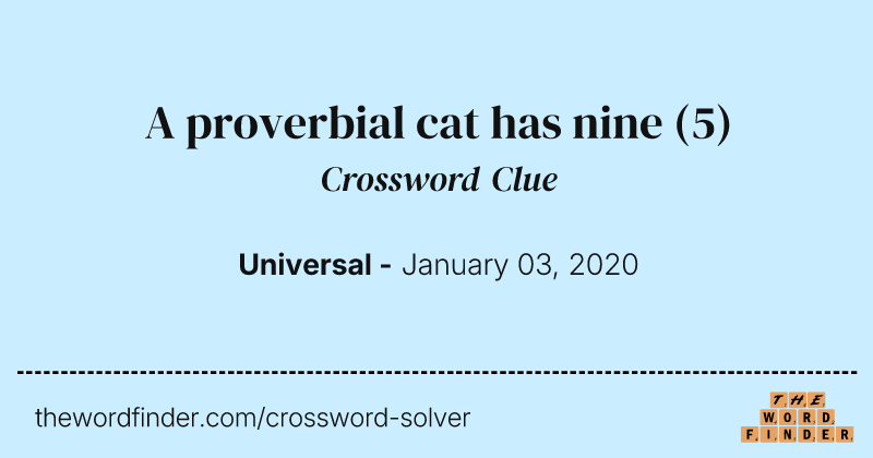 A proverbial cat has nine crossword clue image