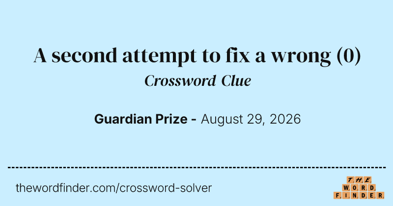 A second attempt to fix a wrong crossword clue image