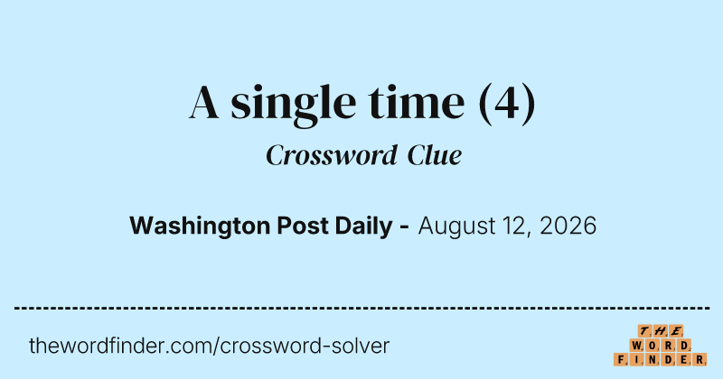A single time crossword clue image