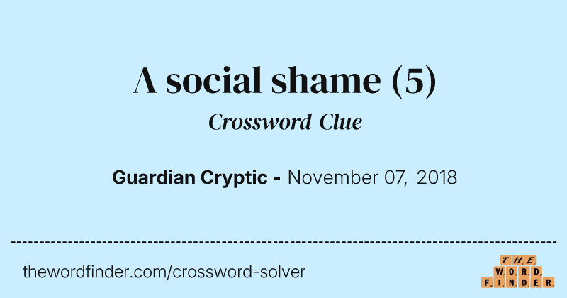 A social shame crossword clue image