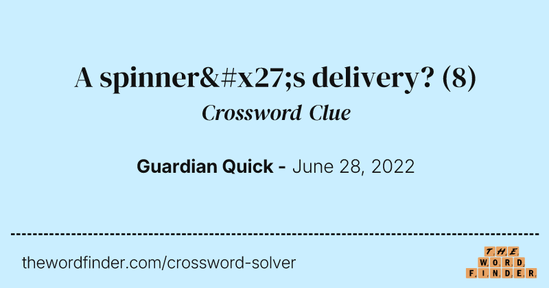 A spinner's delivery? crossword clue image