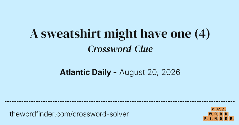 A sweatshirt might have one crossword clue image