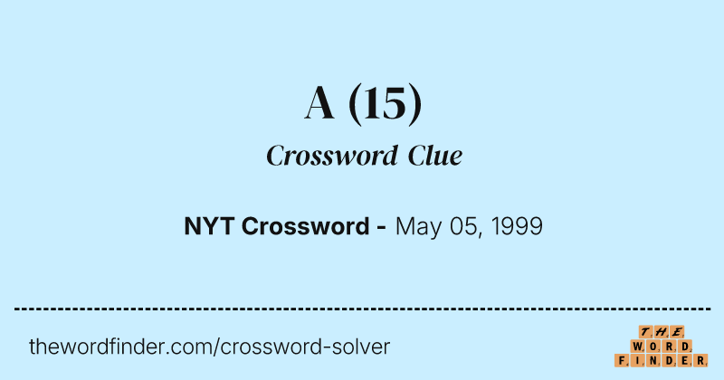 A crossword clue image