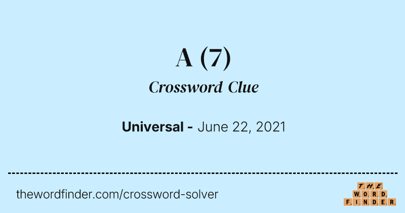 A crossword clue image