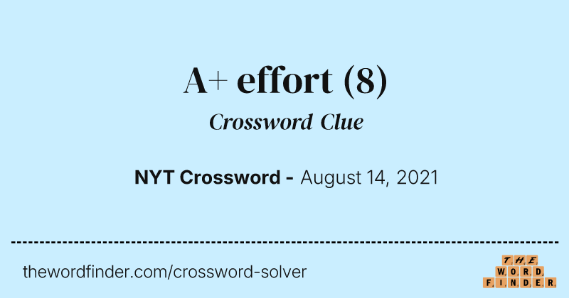 A+ effort crossword clue image