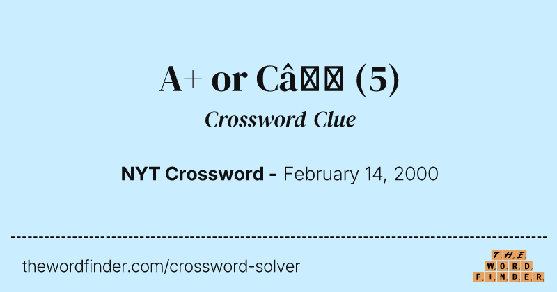 A+ or C– crossword clue image