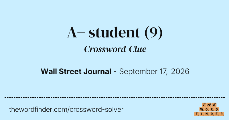 A+ student crossword clue image