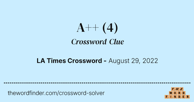 A++ crossword clue image