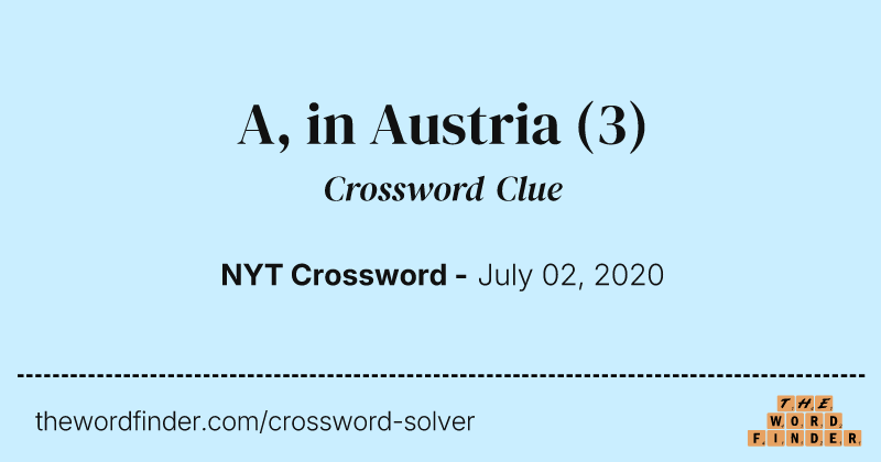 A, in Austria crossword clue image