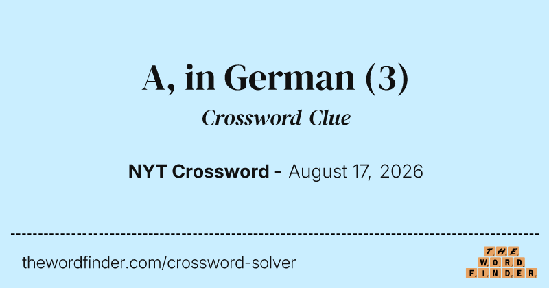 A, in German crossword clue image
