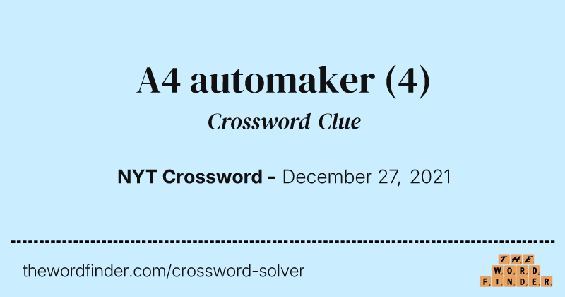 A4 automaker crossword clue image