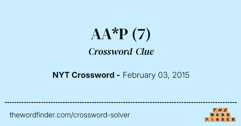AA*P crossword clue image