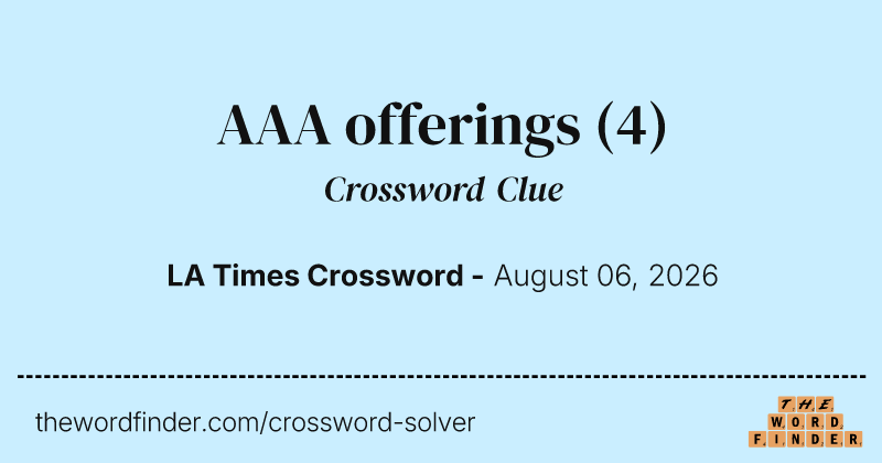 AAA offerings crossword clue image