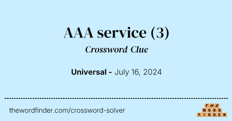 AAA service crossword clue image